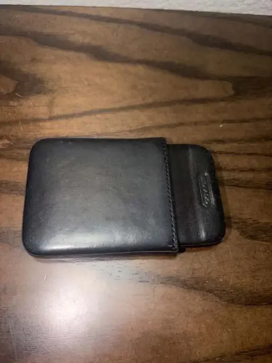 Coach Black 90s Leather Slide Business Card Holder