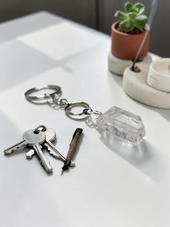 Crystal Keychain Key & Card Holder - Clear