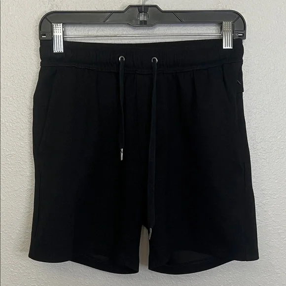American Eagle Fleece Drawstring Shorts Black Size Small