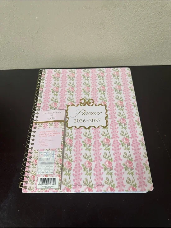 Love Shack Fancy x Target Yoobi Student Planner 2026-2027 in Strawberry Macaroon
