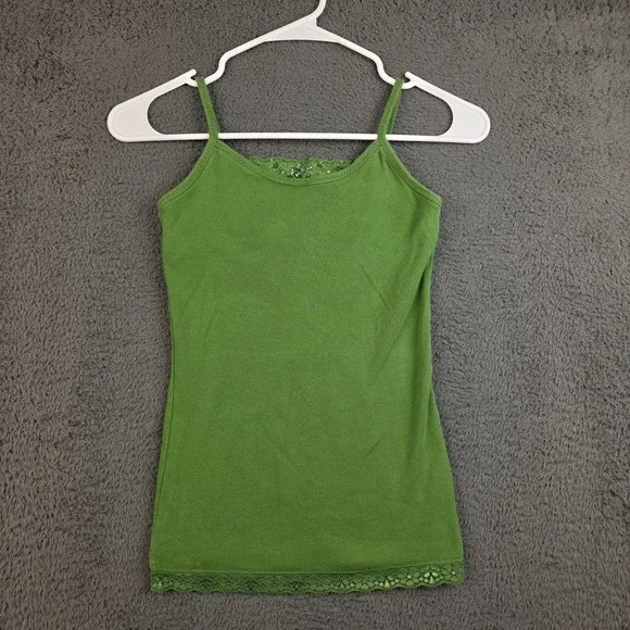 The Children’s Place Girls L 10/12 Green Cami Tank Top Lace Sequin Cotton