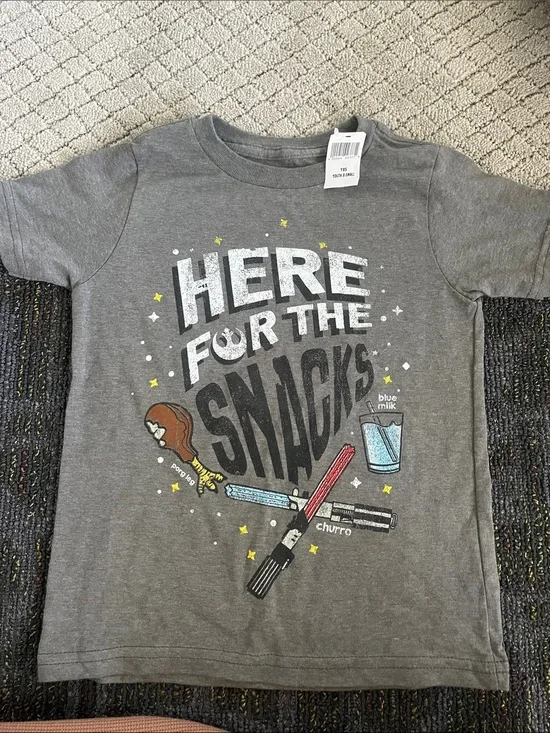 Disney Grey 'Here for the Snacks' Graphic Tee