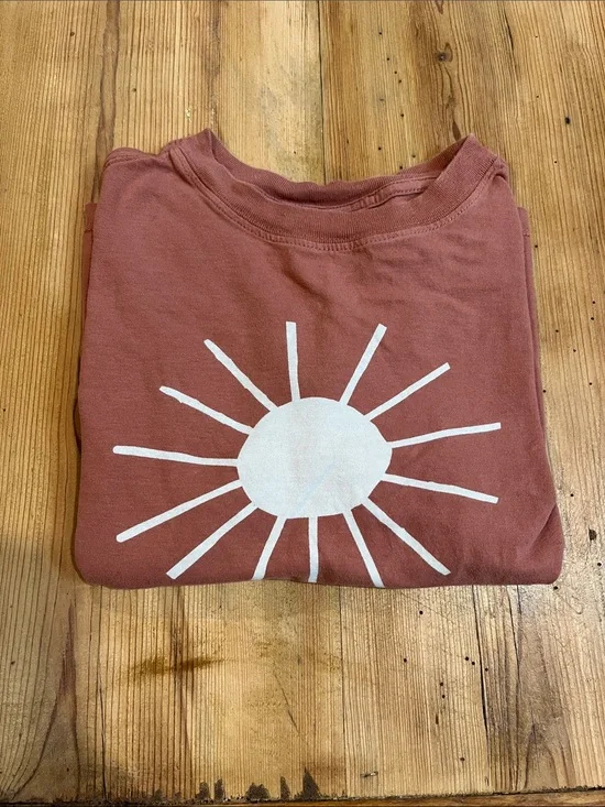 HANNA ANDERSSON 110 Copper Sun Graphic Tee Relaxed Fit