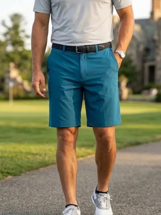 NWT Adidas Men's Teal Flat-Front Performance Golf Shorts size 40.