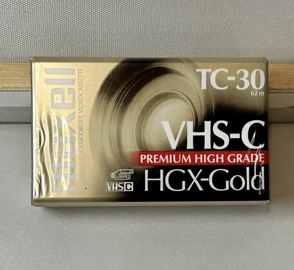 Maxell VHS-C TC-30 HGX-Gold Camcorder Blank Tape Premium High Grade New Sealed