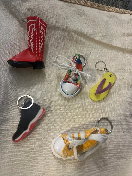 Mini Shoe Keychain Set – Yellow, Red, Black, Multicolor, Lime adorable 100