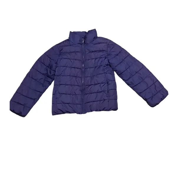 The Childrens Place Girls Purple Quilted Puffer Jacket Size S 5-6 Zip Up Coat