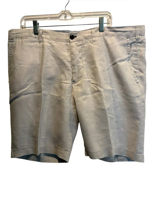 Ganesh - Men's Flat Front Linen Shorts. Size 40. Off White