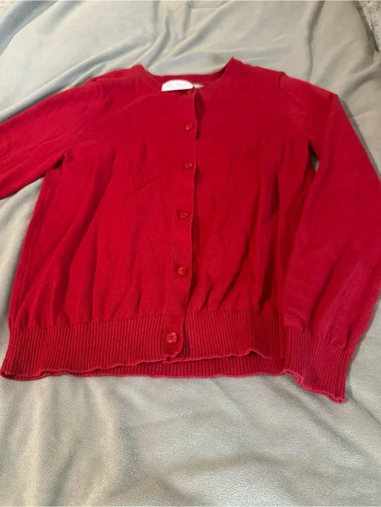 Children’s Place Red Girls Crewneck Button-Front Sweater