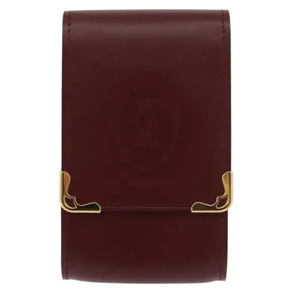 Cartier Leather Must Line Cigarette Case Red