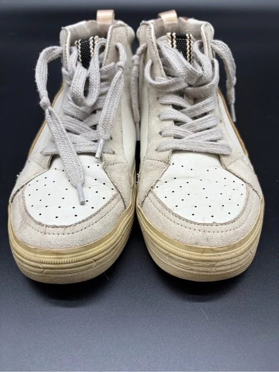 ShuShop Sandy Dark Green Snak Cream & Tan High-Top Athletic Sneakers
