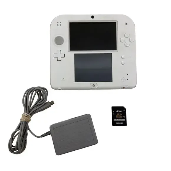 Nintendo 2DS Handheld Game Console FTR-001 White /Red w/ Charger
