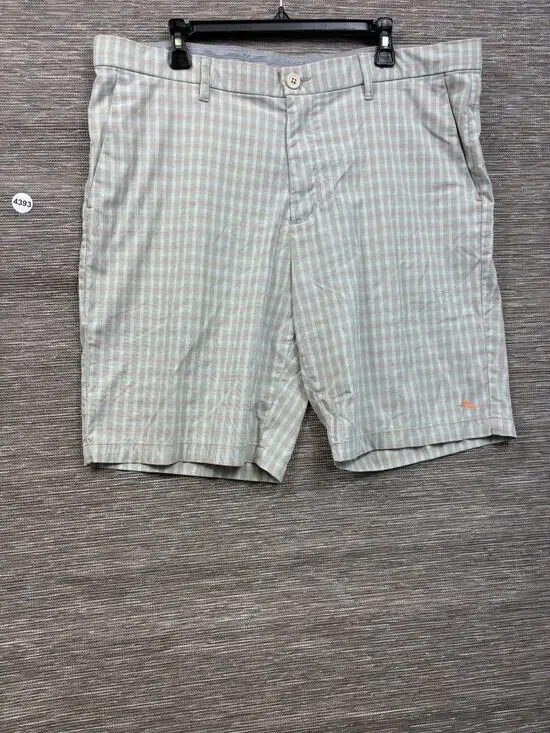Tommy Bahama Mens 40 Golf Shorts Sage Green Plaid Performance Stretch Flat Front