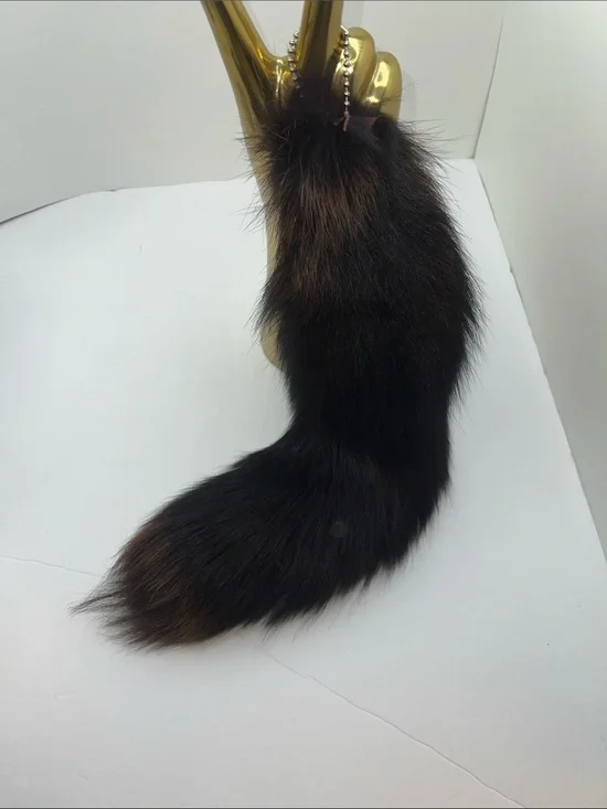 🦊 Fur Tail Keychain - Dark Brown