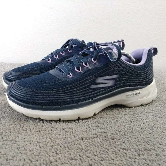 Skechers GOwalk 6 Womens Size 9 Walking Shoes Blue Stunning Glow 124554 Sneaker