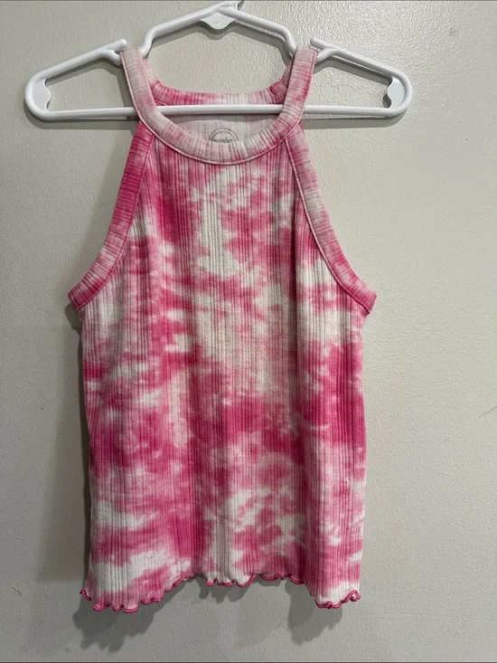 NWOT Wonder Nation Girls Pink Tie Dye Ribbed Tank Top Size 6-6X