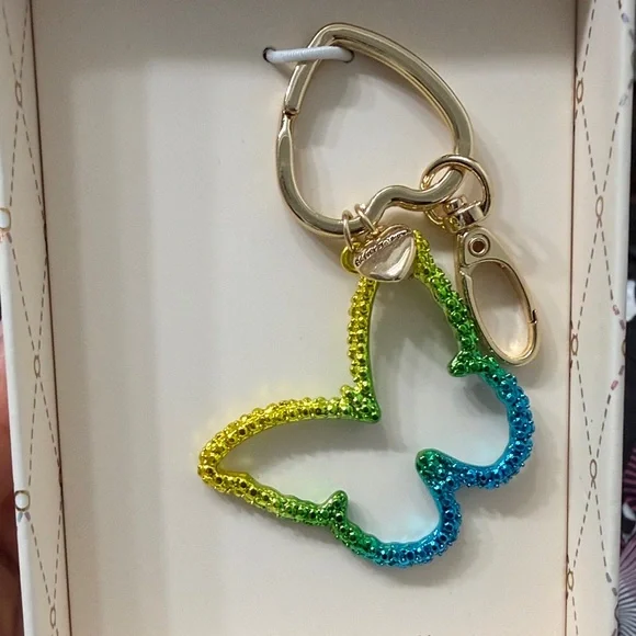 Betsey Johnson crystal butterfly keychain or‎ bag charm