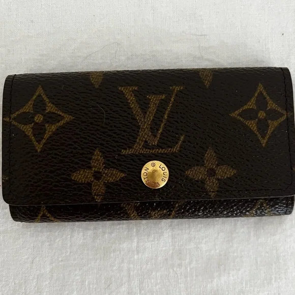 Louis Vuitton Monogram 4-Key Holder Rare 4-Hook Version France 1998