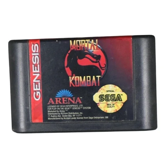 Vintage 1993 Mortal Kombat Sega Genesis Video Game Cartridge Only Acclaim 16 Bit