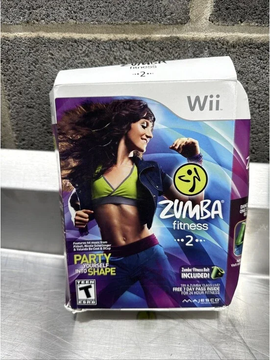 Zumba Fitness 2 Big Box With Fitness Belt Nintendo Wii Game New Open Box