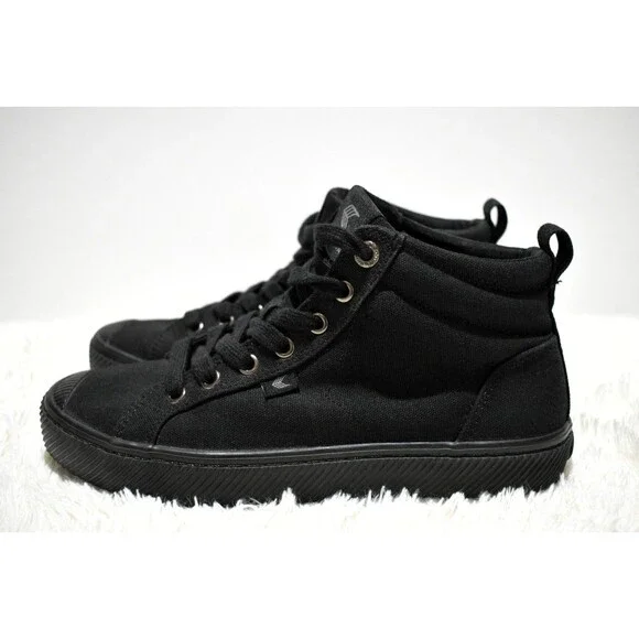 Cariuma OCA Women’s Size 8 High Shoes Trainers Athletic All Black Canvas Sneaker