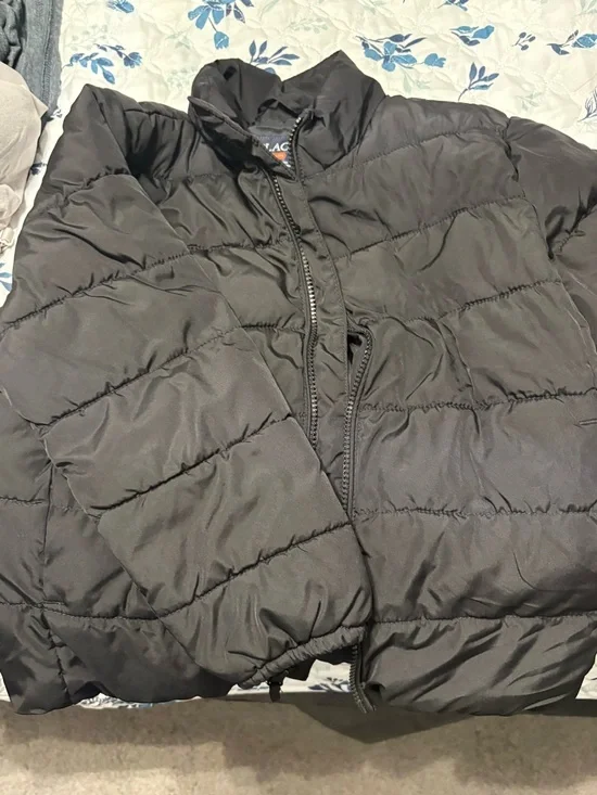 Boys Black Puffer Jacket - Lightweight Insulated Coat. Grey Sweatshirt