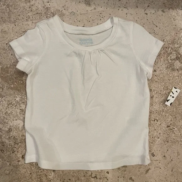 💕 3 for $15 NWT Harper Canyon Baby Girl’s White Cotton T-Shirt
