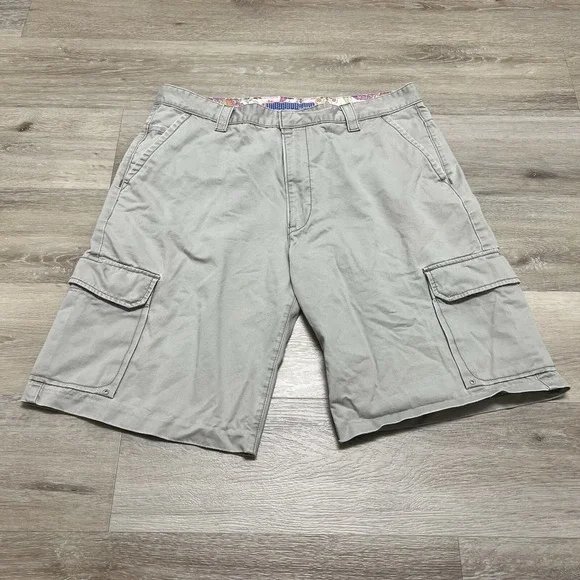Vintage Levis Silvertab Mens Shorts Gray Khaki Cargo Size 38