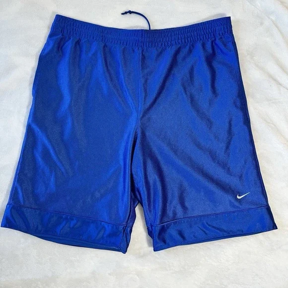 Nike Basketball Shorts Men's Large Blue Shiny Y2K Baggy Dazzle 10