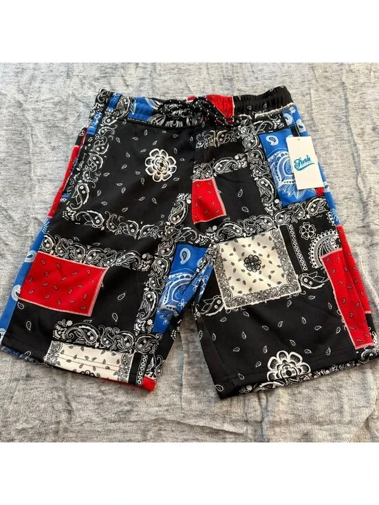 Fresh Prints of Bel-Air Men's Small Multi-Color Bandana Patchwork Shorts