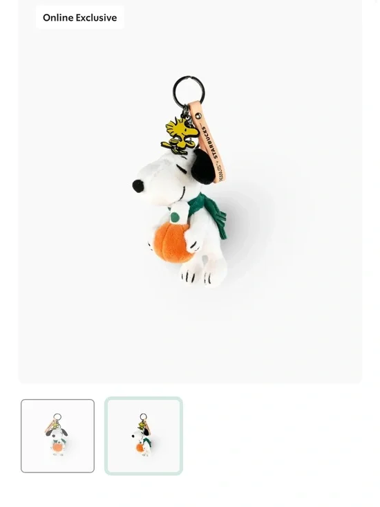 Starbucks Snoopy Pumpkin Plush Keychain