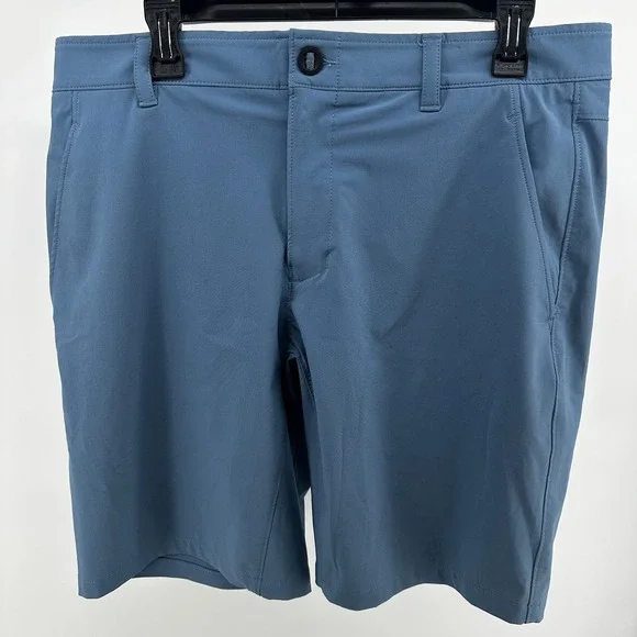 Under Armour Golf Shorts Mens Moisture Wick 36 Blue Smoke Heat Gear Fitted Coupe