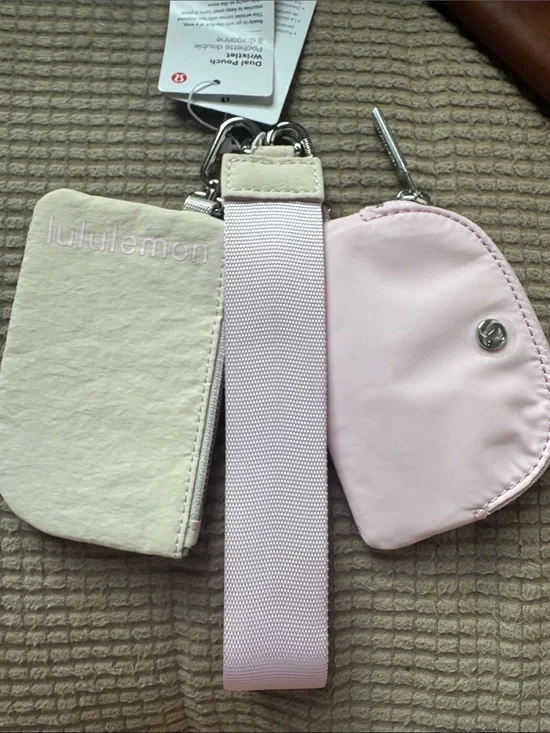 lululemon athletica Pink and Cream Keychain Wallet Set