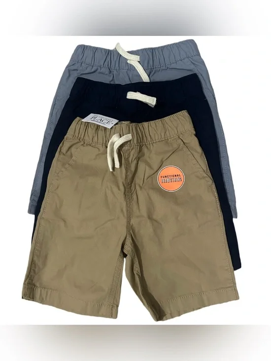 The Children's Place 3-Pack Pull-On Shorts in Khaki, Navy & Gray Size 4T