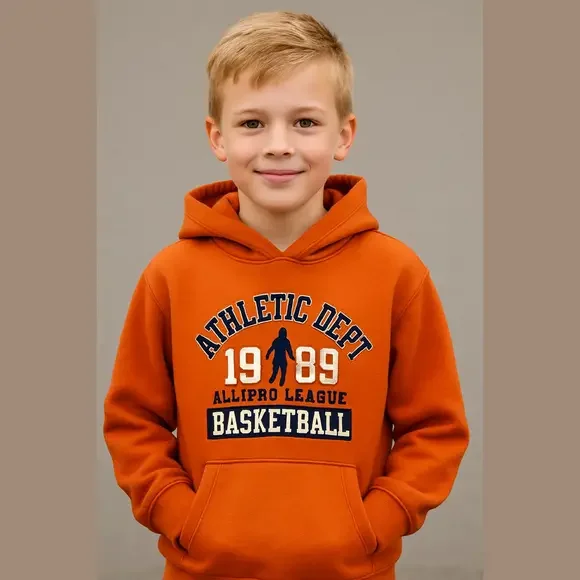 Children’s place boys size large orange hoodie graphic