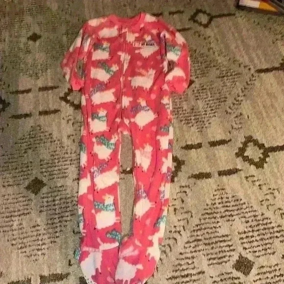 The Children's Place Footed Pajamas‎ Llamas w/ I love my Mama size 4t