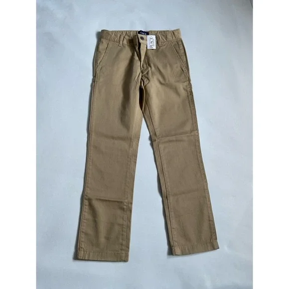 The Children's Place Chino Pants‎ Boys Uniform Khaki adjustable Waist Size 8