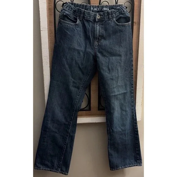 2 Pair Childrens Place Boys Youth Bootcut Jeans Elastic Waist Size 14 Regular
