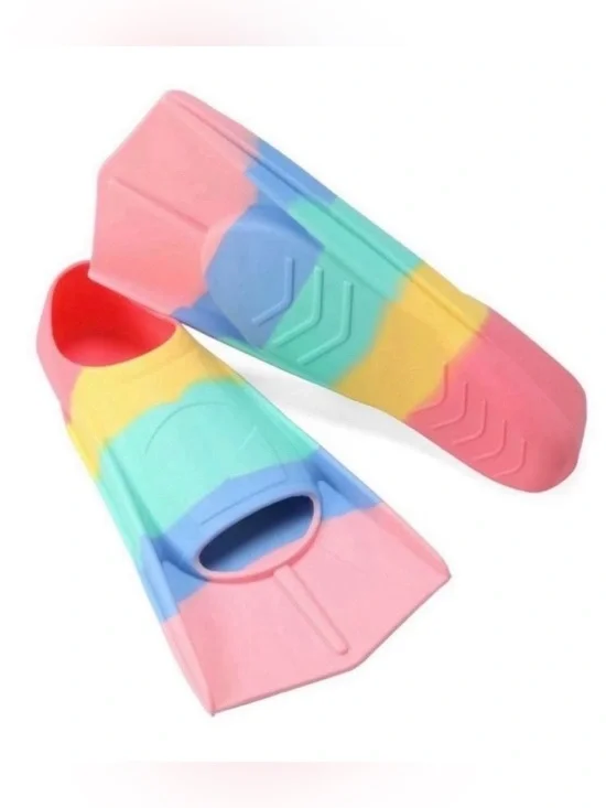 Kids Swim Fins, Short Kids Fins Youth Swimming Flippers for Lap Swimming Trainin