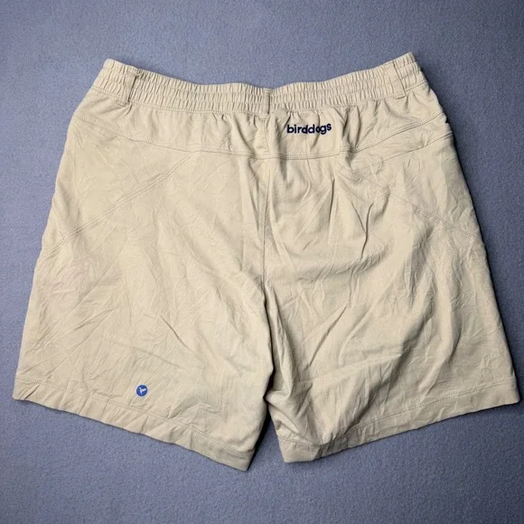Birddogs Gym Shorts Mens XL Khaki Built-in Liner Stretch Activewear Drawstring