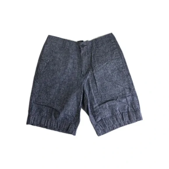 J.Crew Gramercy Mens Navy Blue Linen Cotton Blend Shorts Size 32 Casual Summer