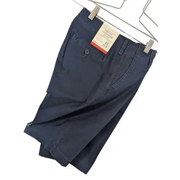 NWT! AEROPOSTALE! NAVY BLUE LONGBOARD BELOW THE KNEE STRETCH COTTON SHORTS! 28