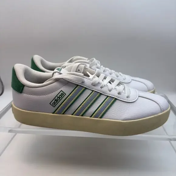 Women’s Size 10 Adidas VL Court 3.0 White Semi Court Green Excellent Condition