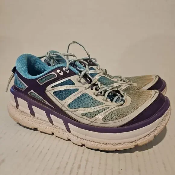 Hoka Odyssey Shoes Womens 7.5 Blue White Purple Road Running Support Trainer