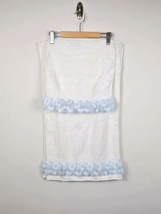 Vintage Sahara Egyptian Cotton Towel Set Blue Lace Cottagecore Guest Bath 4pc