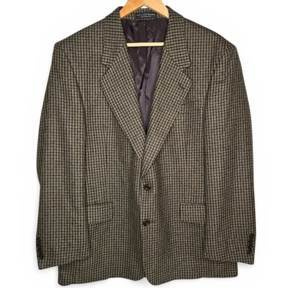 Gianfranco Ruffini Italy Houndstooth‎ Plaid Blazer Men Sport Jacket Office R-42