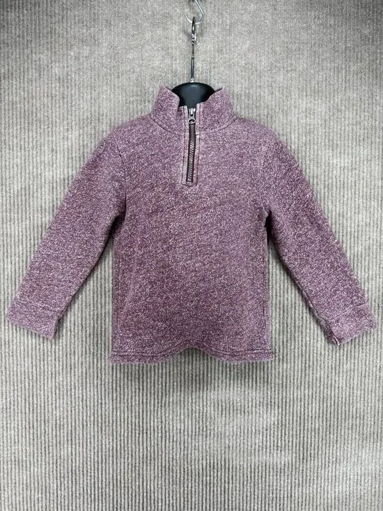 The Children's Place Boys Half Zip Marled Pullover Burgundy Sweatshirt 4T