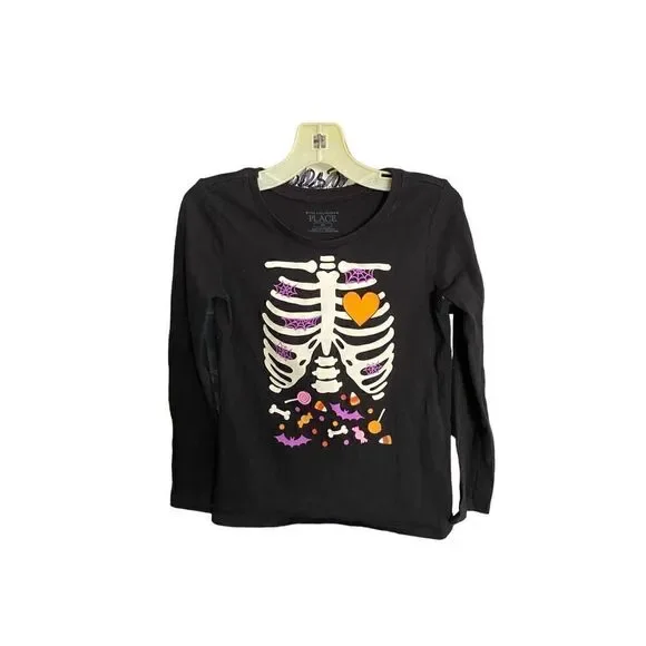Children’s place toddler girls, Halloween candy skeleton graphic T-shirt 3T