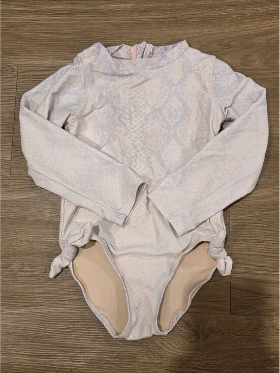 Shade Critters Girls 4T Long Sleeve One-Piece Rashguard Swimsuit Snake Print