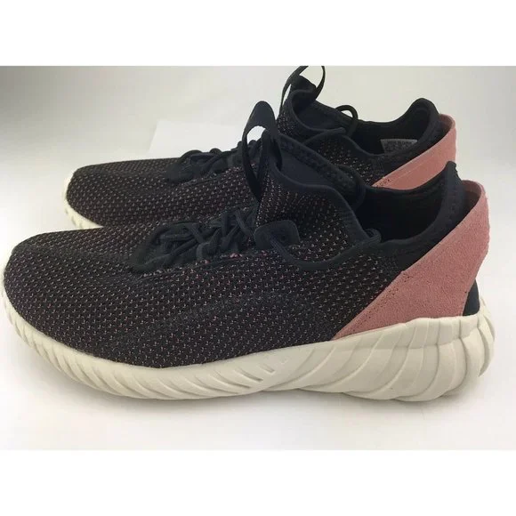 Adidas Womens EVN‎ 791001 Black Pink Sneakers Shoes shadow knit tubular Size 7.5